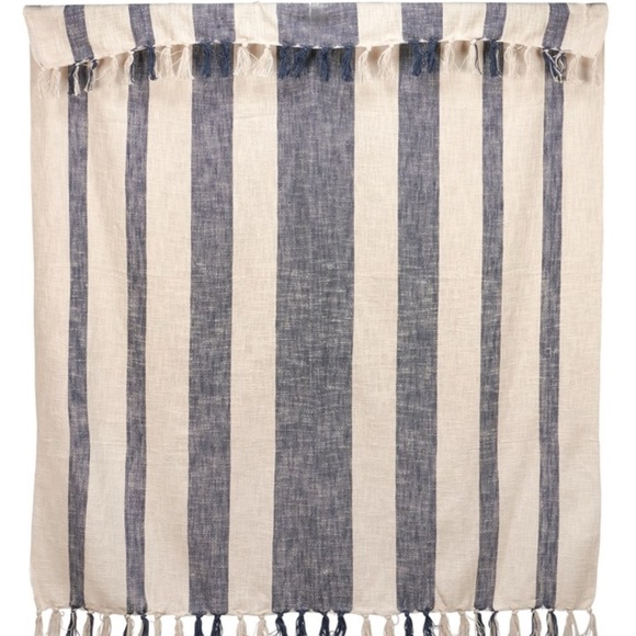 NWT, Primitives by Kathy, Blue Stripe Throw, 50”x60”, Cotton - Picture 3 of 4